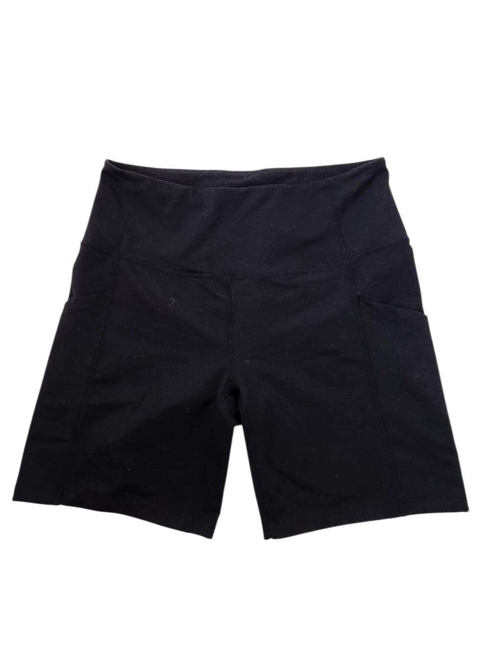 Zella Women's High-Waist Black Performance Bike Shorts Large Side Pockets